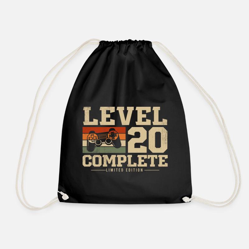 20. Geburtstag Geschenk Level 20 Complete - Turnbeutel - Schwarz