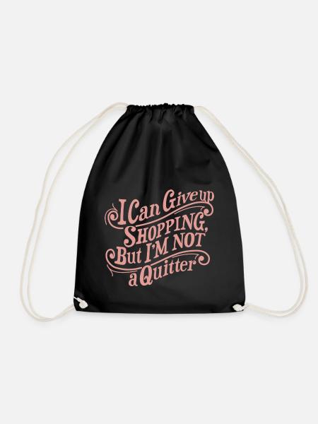 Shopping Quitter Graphic - Drawstring Bag - black