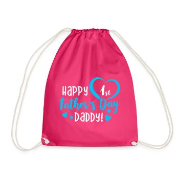 Joyeux 1er enfant de la fête des pères - Sac de sport léger - fuchsia - Devant