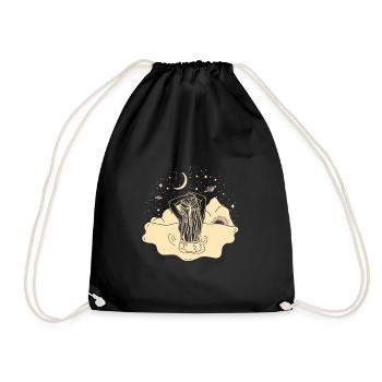 Nature, Sun, Moon, Stars, Sky, Water, Planet - Drawstring Bag - black - Front