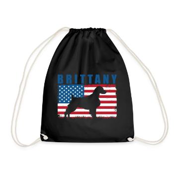 Bretagne Épagneul Chien Breton - Sac de sport léger - noir - Devant