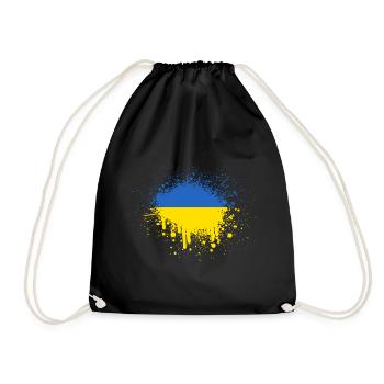 Drapeau de l'Ukraine splash de peinture Kazantip Kiev - Sac de sport léger - noir - Devant