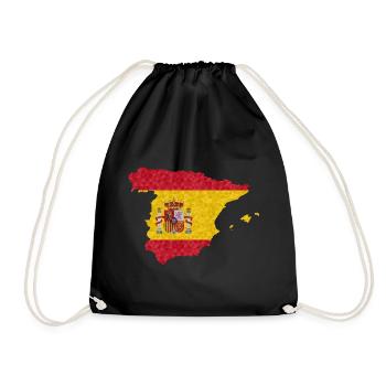 Spanien Flagge Umriss Spanische Fahne Heimatland - Turnbeutel - Schwarz - Vorne