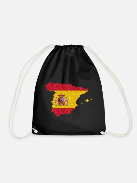 Spain flag outlines Spanish flag homeland - Drawstring Bag - black