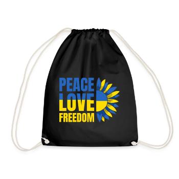 Ukraine Flag Peace Ukrainian Flag Peace - Drawstring Bag - black - Front