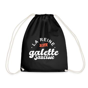 reine la galette saucisse breton bretagne cuisine - Sac de sport léger - noir - Devant
