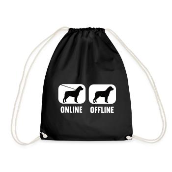 Online Offline Rottweiler Rottie Rottieowner - Drawstring Bag - black - Front
