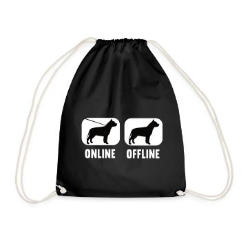 En ligne Hors ligne Pitbull Pitbull Propriétaire Pitbullfan - Sac de sport léger - noir - Devant