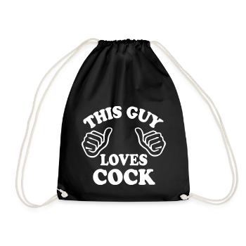 This guy loves cock - Drawstring Bag - black - Front