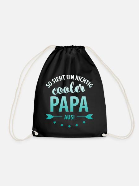 So sieht ein richtig cooler Papa aus Geschenk Papa - Turnbeutel - Schwarz