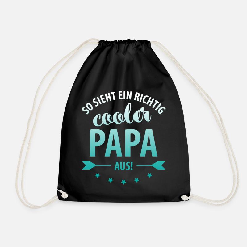 So sieht ein richtig cooler Papa aus Geschenk Papa - Turnbeutel - Schwarz