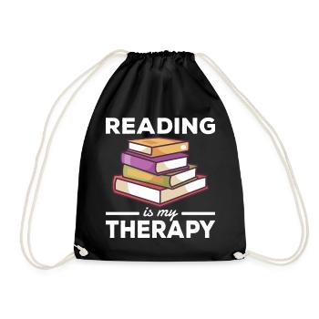 Book Reading Relax Therapy Book Lovers - Drawstring Bag - black - Front