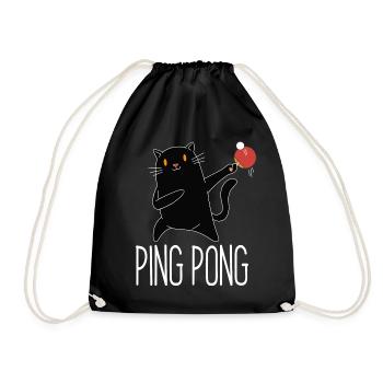Table Tennis Katze Pingpong Black Cat Outfit - Sac de sport léger - noir - Devant