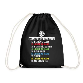 Ma journée parfaite Jouer au handball - Sac de sport léger - noir - Devant