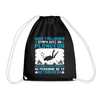 Sois toujours sympa avec un plongeur - Sac de sport léger - noir - Devant