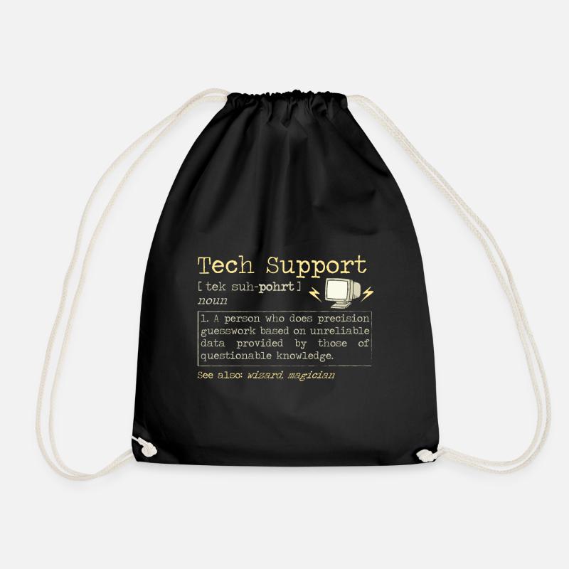 Tech Support | Computer Helpdesk Technik Hilfe - Turnbeutel - Schwarz