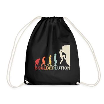 Bouldern Klettern Evolution Bergsteiger Vintage - Turnbeutel - Schwarz - Vorne