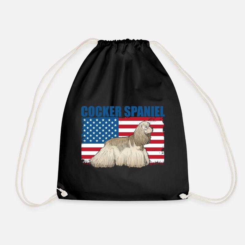 Cocker Spaniel - Drawstring Bag - black