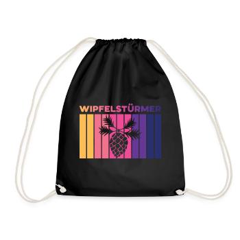 Wipfelstürmer, Zapfenpflücker Design - Turnbeutel - Schwarz - Vorne