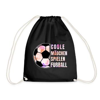 Coole Mädchen Spielen Fußball Fußballspielerinnen - Turnbeutel - Schwarz - Vorne