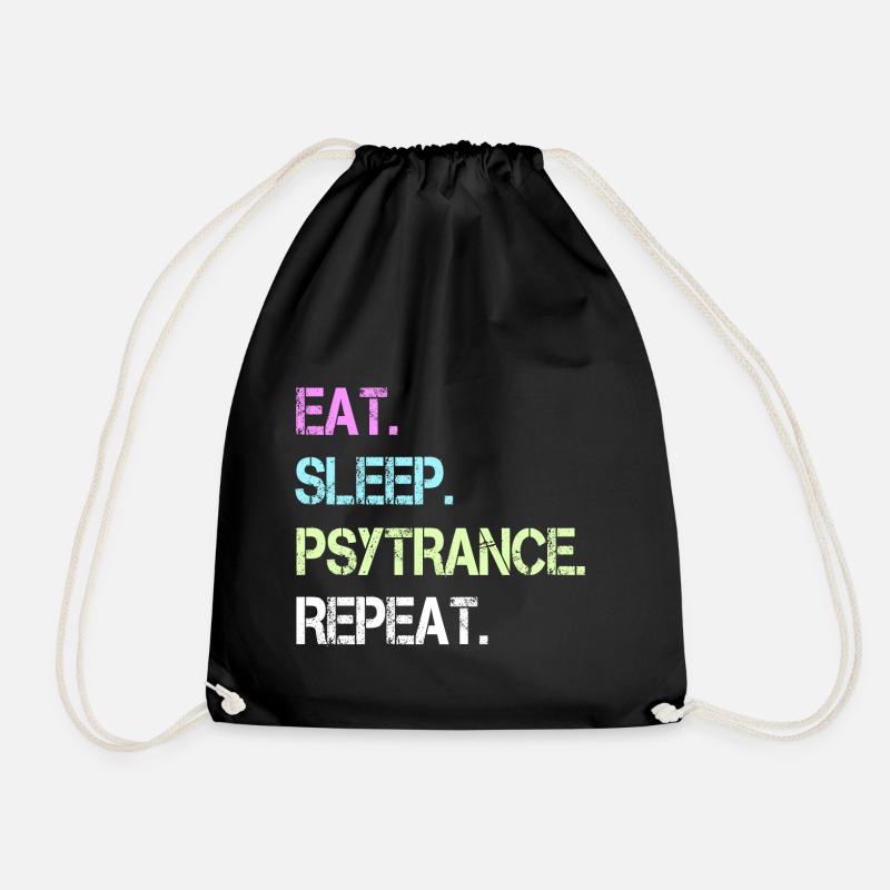 Psytrance Goa Trance - Drawstring Bag - black