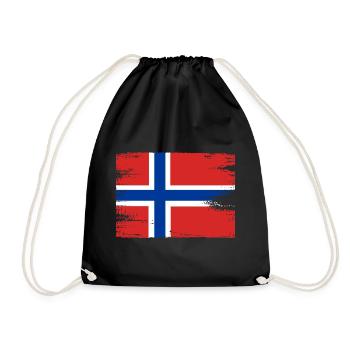 Norway Flag Scandinavia Norwegian Flag - Drawstring Bag - black - Front