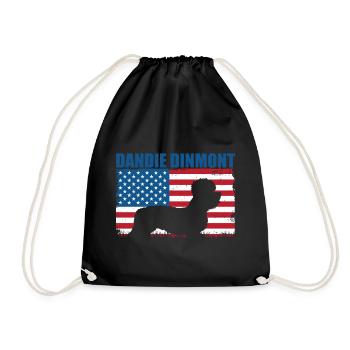Dandie Dinmont Terrier - Drawstring Bag - black - Front