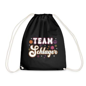 Team Schlager Männer Frauen Schlager Party - Turnbeutel - Schwarz - Vorne