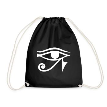 Eye of Horus Egypt Magic Symbol Lucky Charm - Drawstring Bag - black - Front