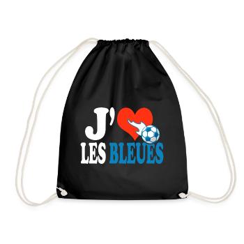 football féminin j aime les bleues équipe france - Sac de sport léger - noir - Devant