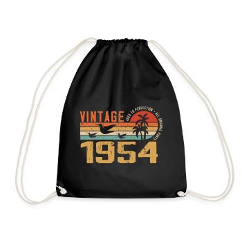 Vintage 1954 Anniversary Gift - Vintage 1954 - Drawstring Bag - black - Front