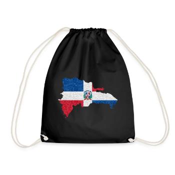 Dominican Republic flag Dom Rep flag travel - Drawstring Bag - black - Front