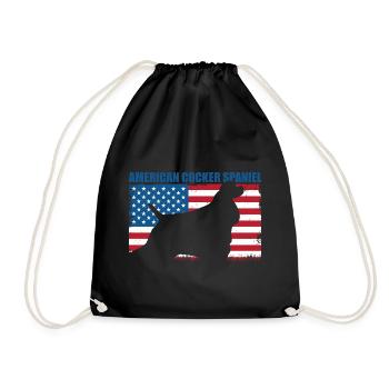 American Cocker Spaniel - Drawstring Bag - black - Front