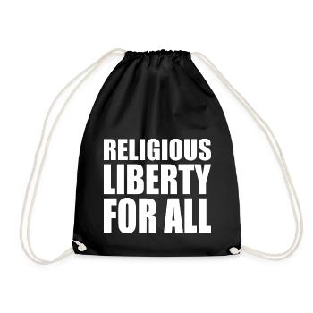 religious liberty for all - Drawstring Bag - black - Front