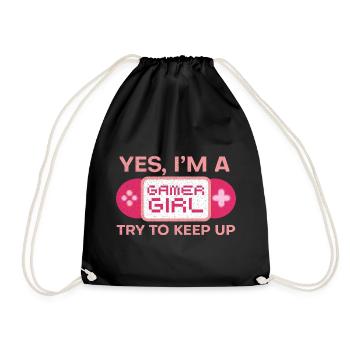 Gamer Girls - Drawstring Bag - black - Front