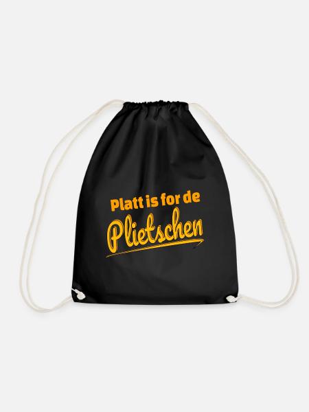 Plattdeutscher Spruch Sprüche Lustig Fun - Turnbeutel - Schwarz