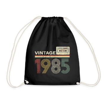 Vintage cassette 1985 - Drawstring Bag - black - Front