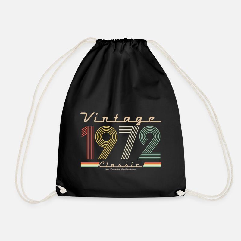 Vintage Classic 1972 - Drawstring Bag - black