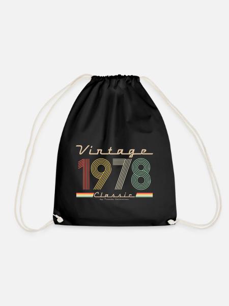 Vintage Classic 1978 - Drawstring Bag - black