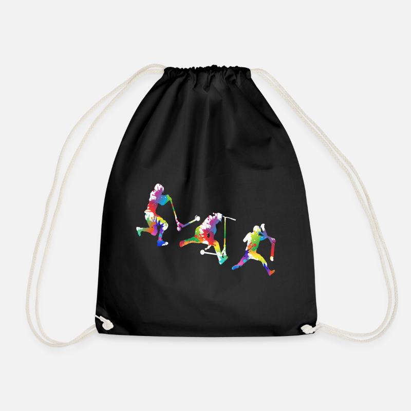 Scooter stunt - Drawstring Bag - black