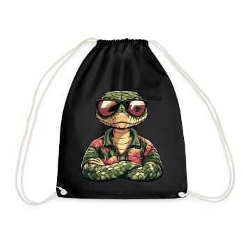 Serpent Cobra Bande Dessinée Drôle Été - Sac de sport léger - noir - Devant