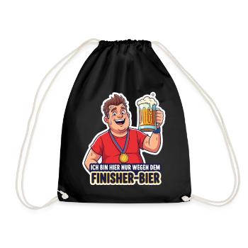 Finisher-Bier - Turnbeutel - Schwarz - Vorne