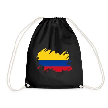 Drapeau de la Colombie tache d'éclaboussure de peinture - Sac de sport léger - noir - Devant