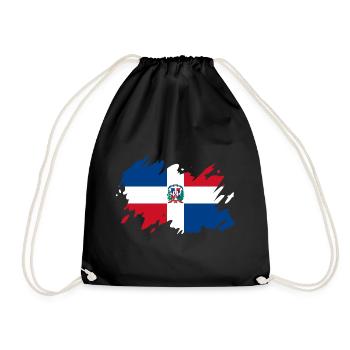 Dominican Republic Flag Color Splash Squirt - Drawstring Bag - black - Front