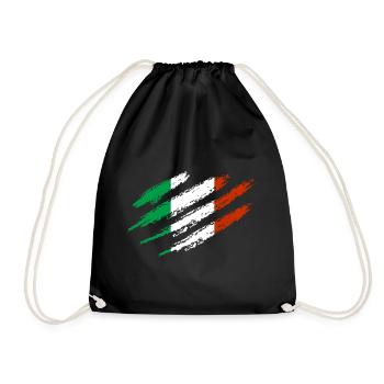 Italy Flag Scratch Claws Cut Rome Pisa Country - Drawstring Bag - black - Front