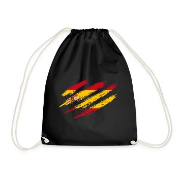Spanien Flagge Kratzer Spanische Fahne Krallen - Turnbeutel - Schwarz - Vorne