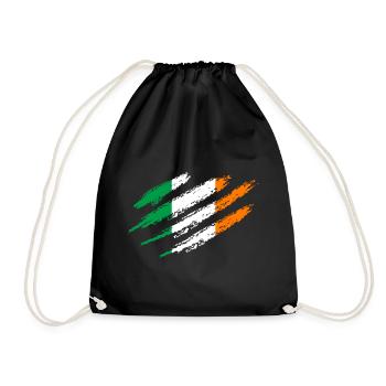 Irlande Drapeau Rayures Drapeau irlandais Dublin Griffes - Sac de sport léger - noir - Devant