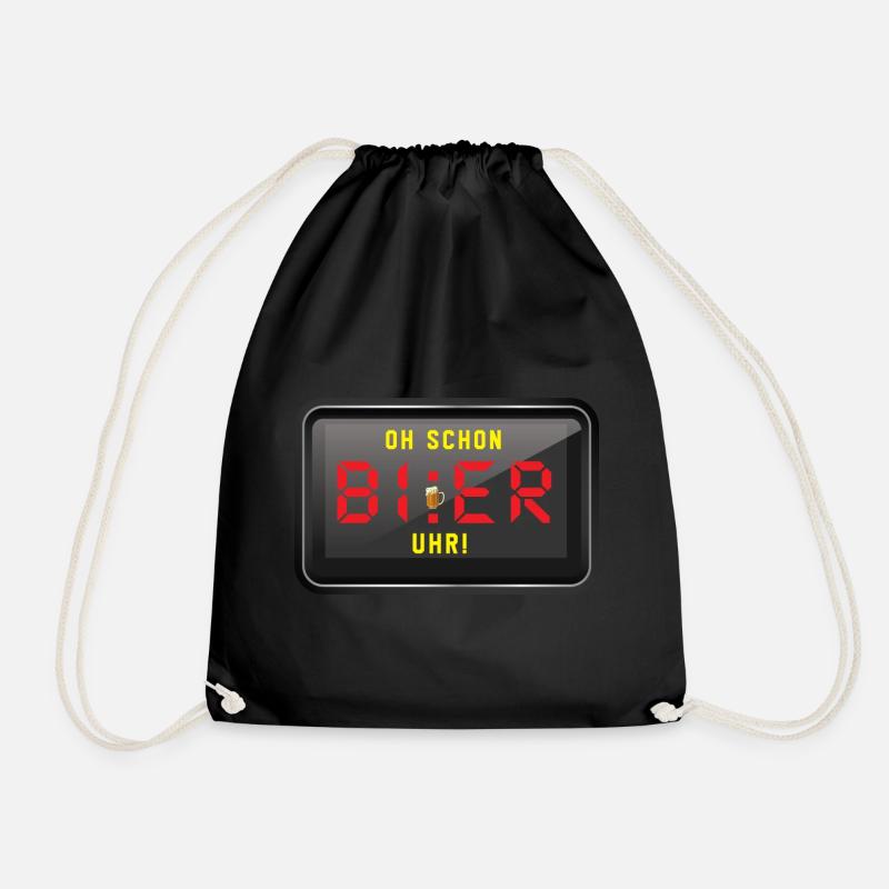 Bier-Uhr - Turnbeutel - Schwarz
