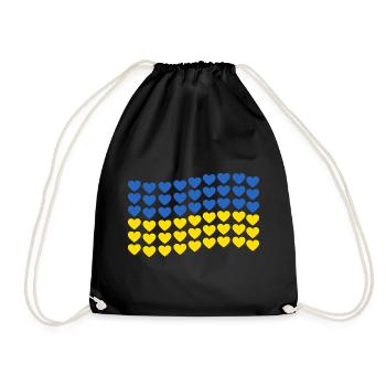 Drapeau ukrainien coeur drapeau ukrainien Kiev - Sac de sport léger - noir - Devant
