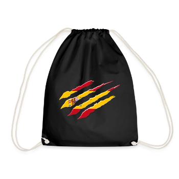 Spanien Flagge Kratzer Spanische Fahne Krallen - Turnbeutel - Schwarz - Vorne